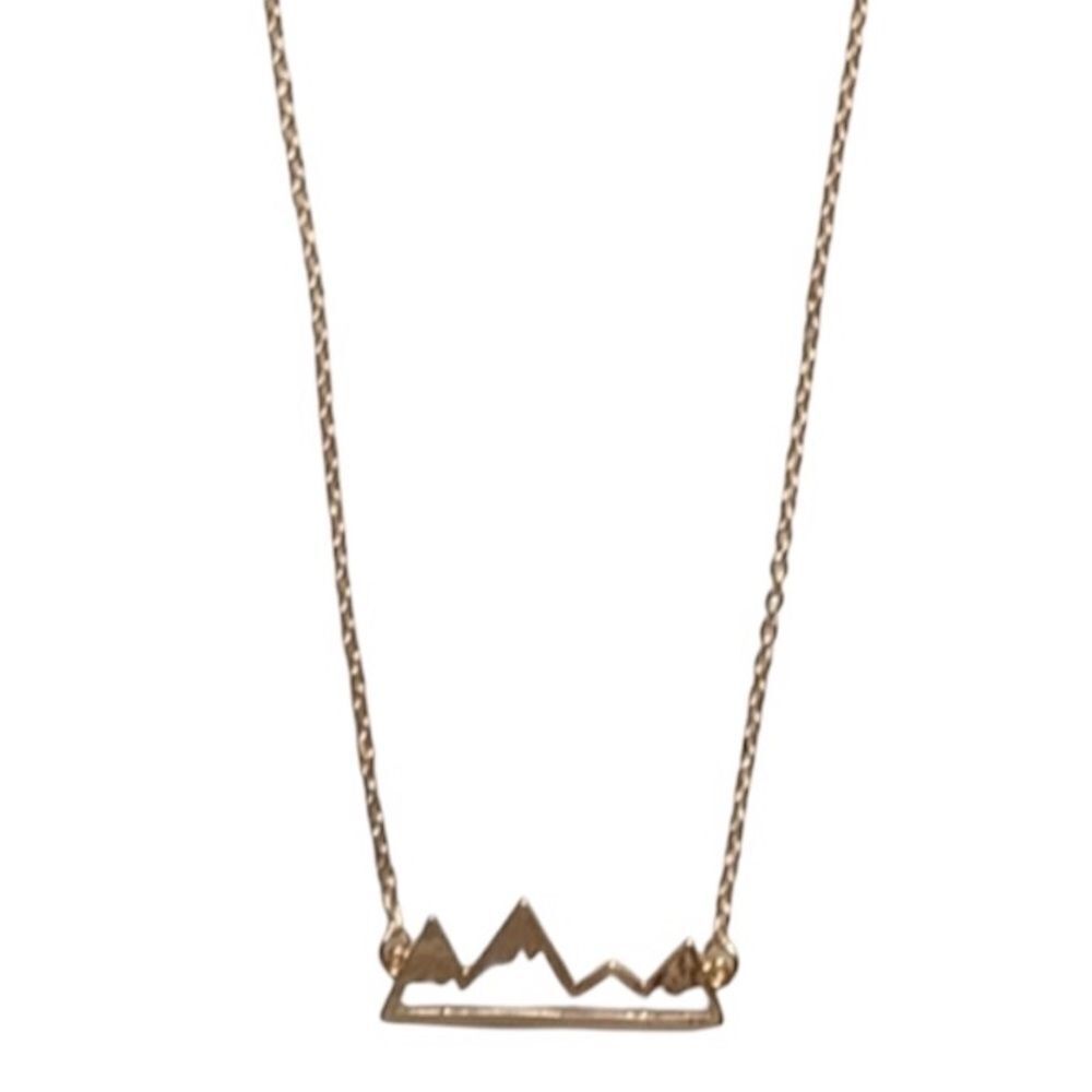 Gold Tone Mountain Necklace - Picture 6 of 6